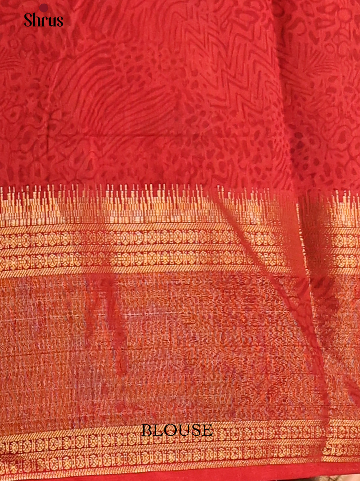 Double Shaded Blue & Red- Semi Patola Saree - Shop on Shrus.com