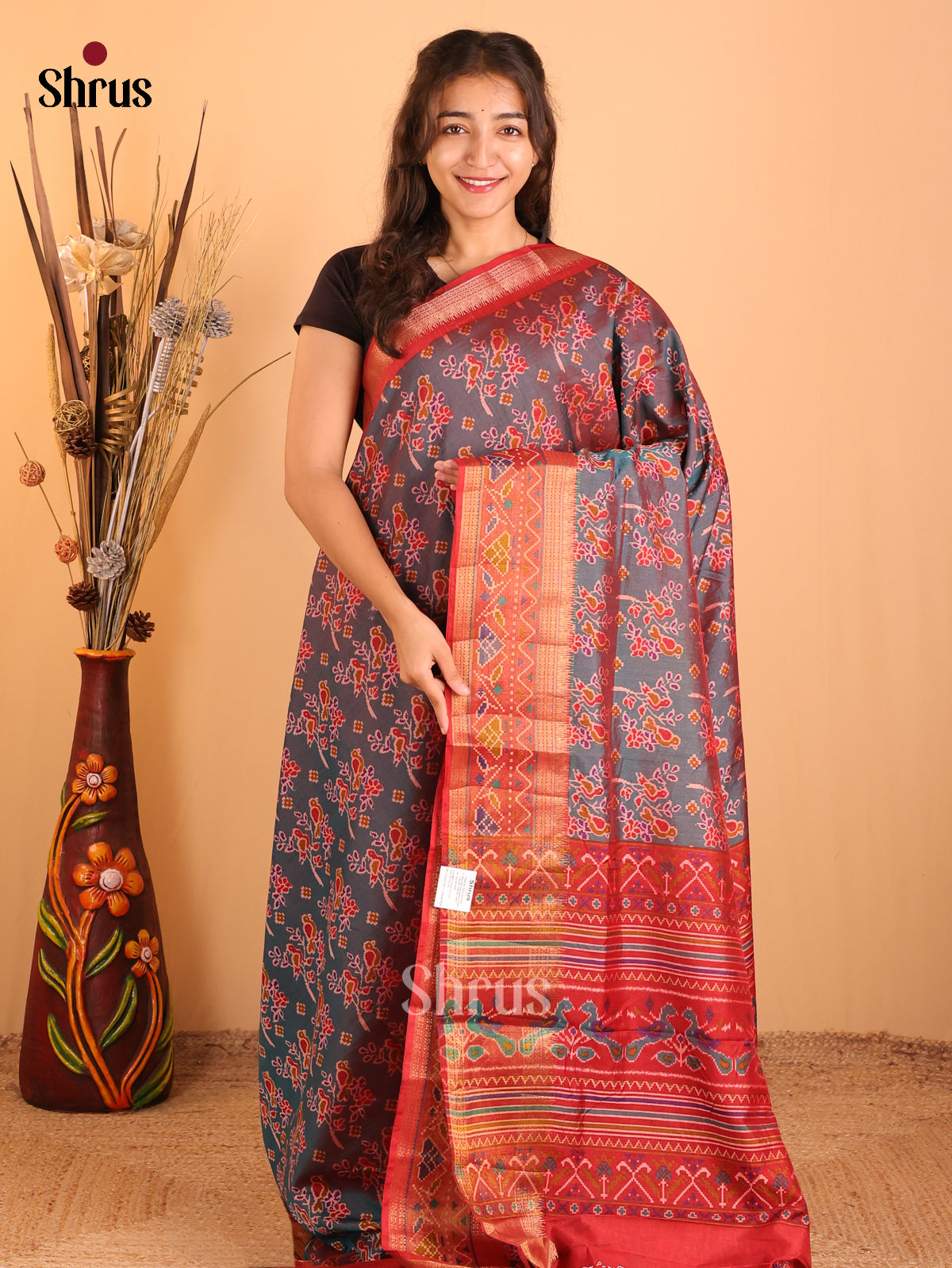 DCS18129 - Semi Patola Saree - Shop on Shrus.com