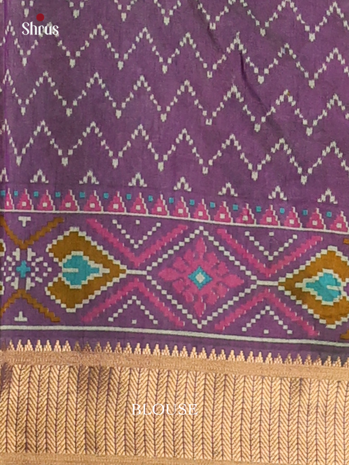 Teal Green & Purple - Semi Patola Saree - DCS18211 - Shop on Shrus.com