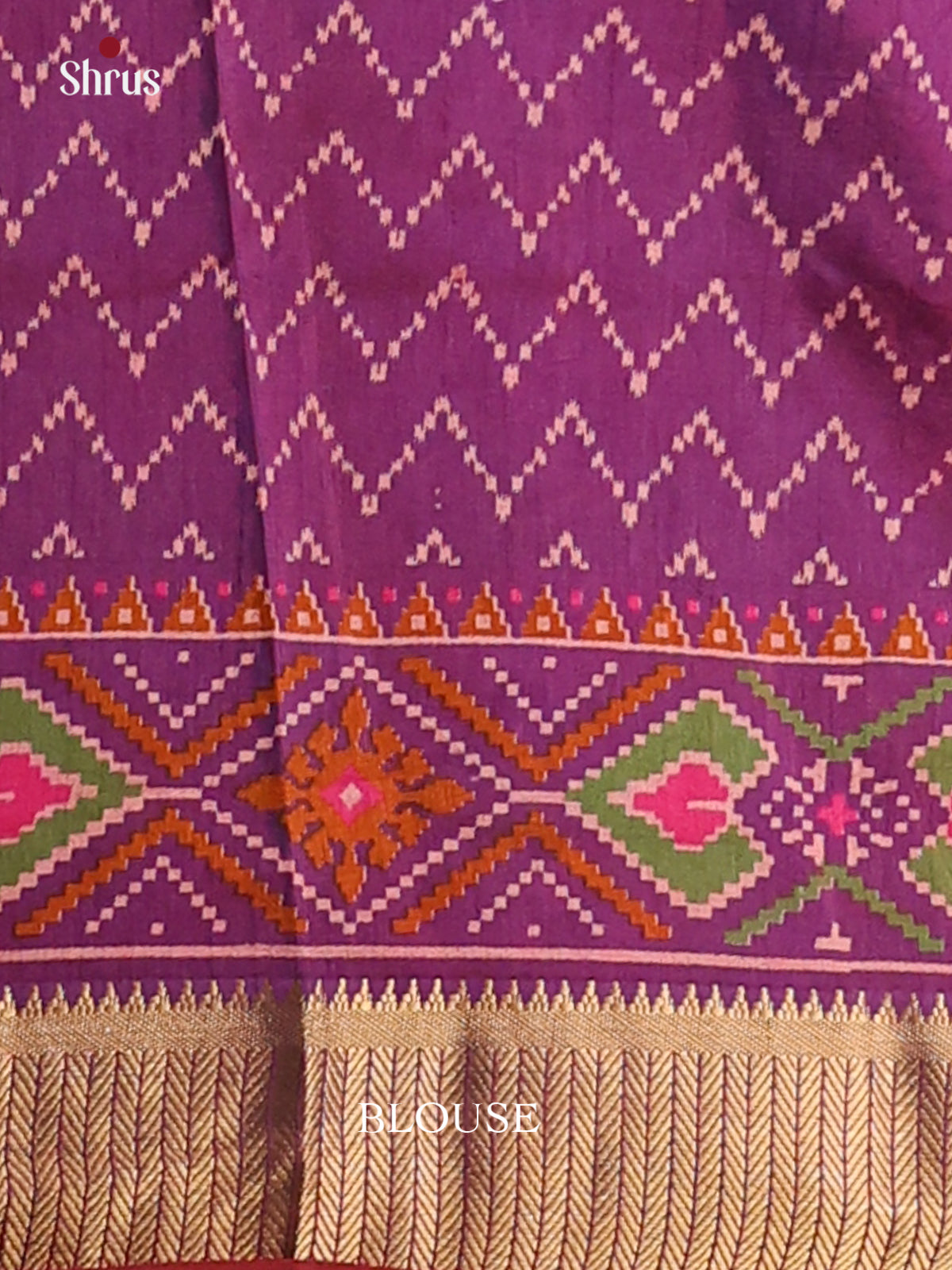 Pink & Purple - Semi Patola Saree - Shop on Shrus.com