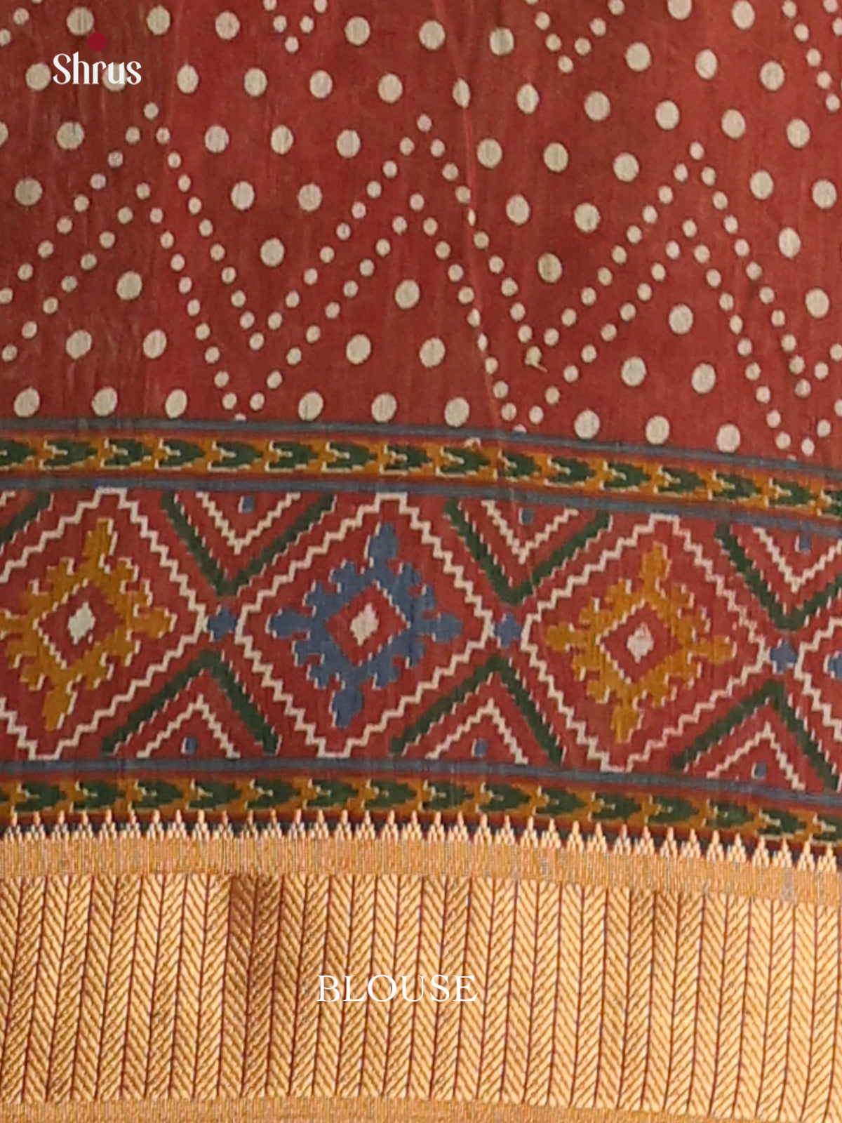 Green & Brown - Semi Patola Saree - Shop on Shrus.com