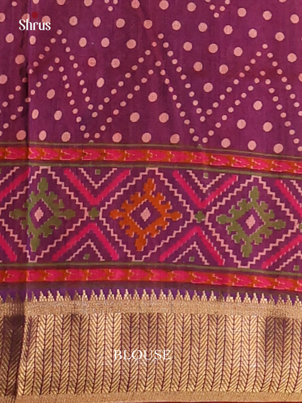Pink & Purple - Semi Patola Saree - Shop on Shrus.com