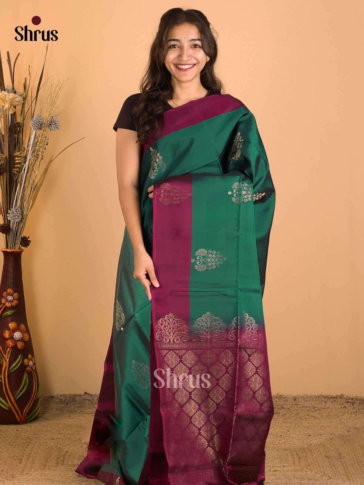 DCS19009 - Softsilk-halfpure Saree - Shop on Shrus.com