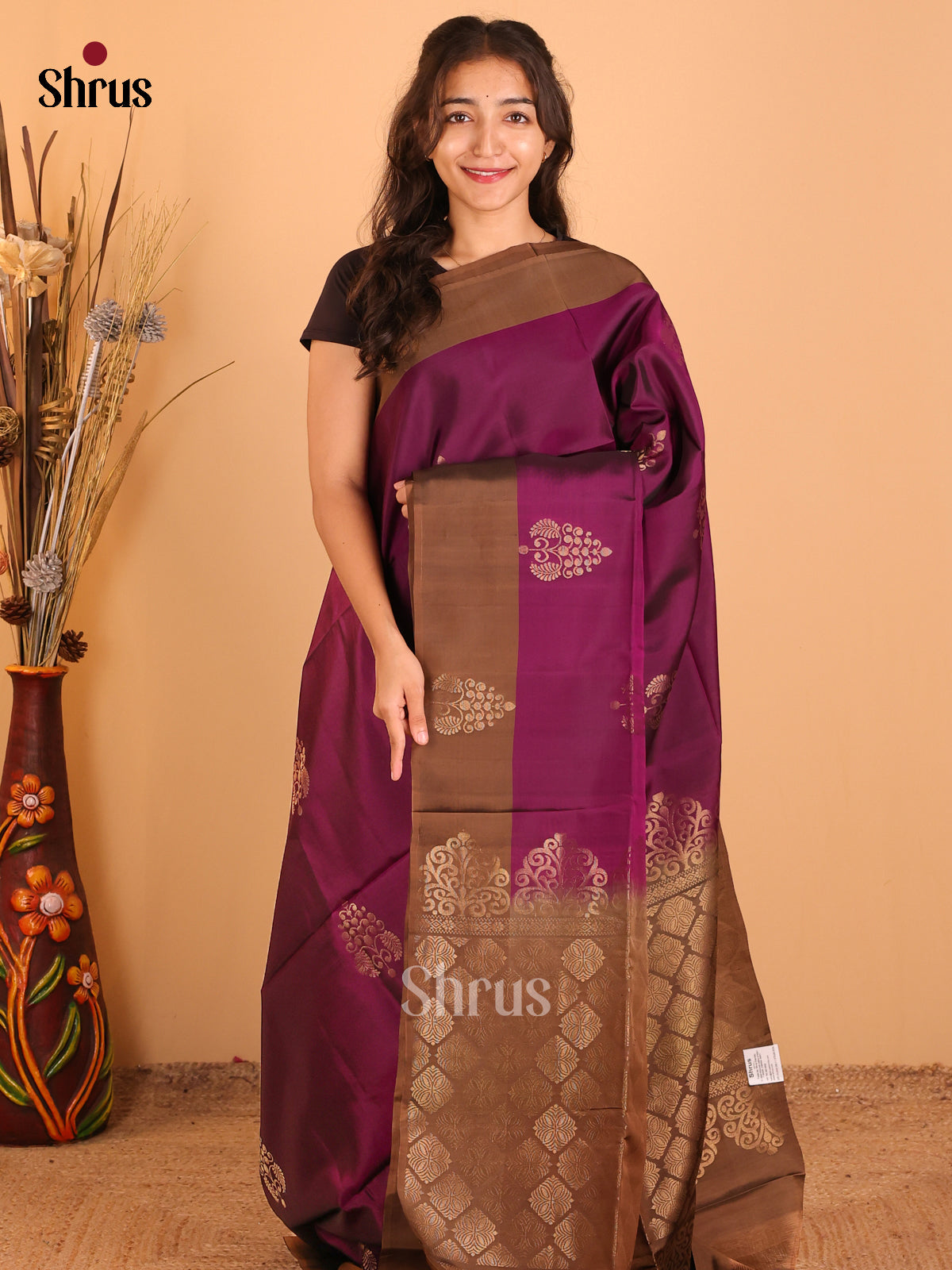 DCS19014 - Softsilk-halfpure Saree - Shop on Shrus.com