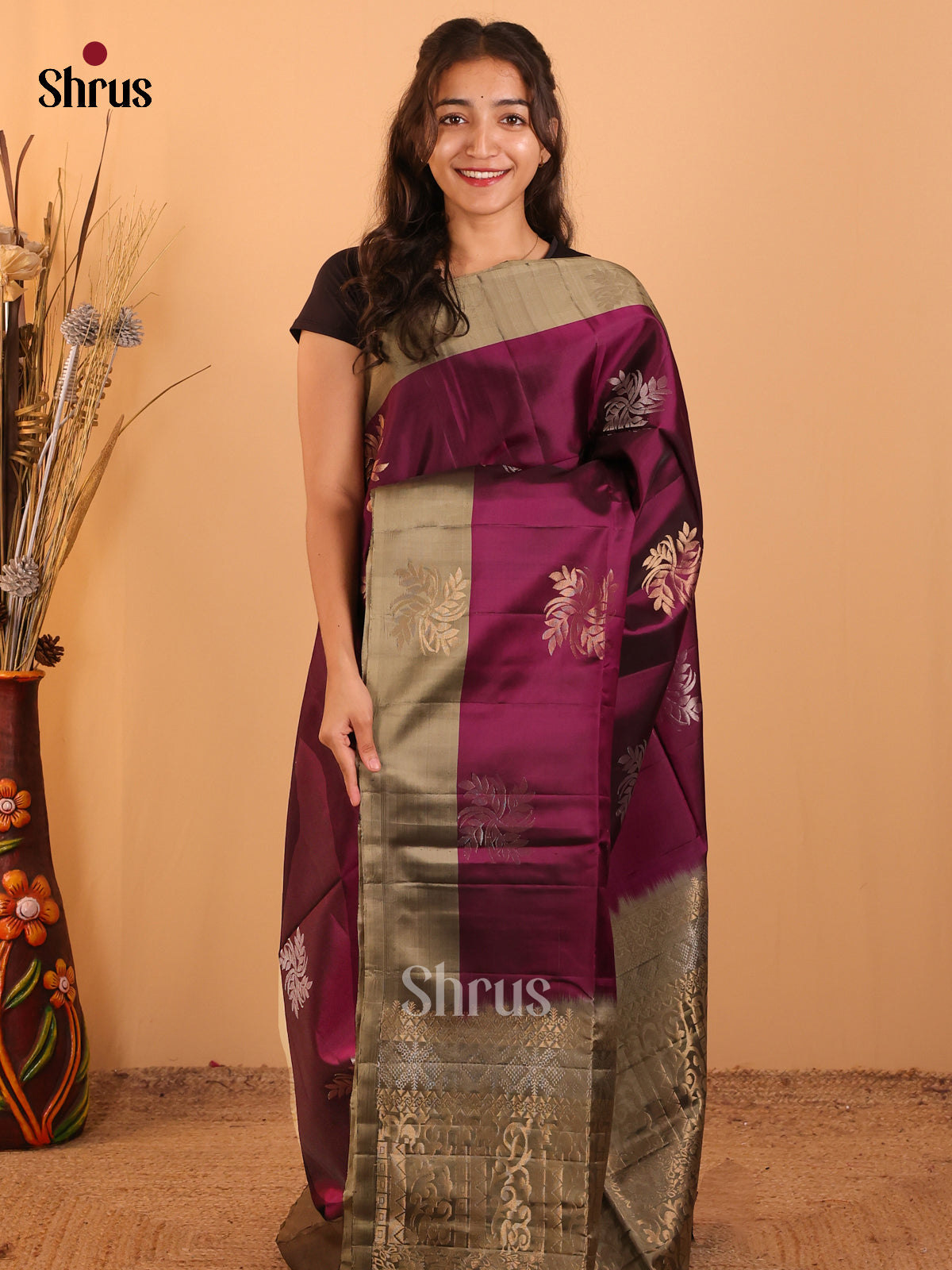 DCS19108 - Softsilk-halfpure Saree - Shop on Shrus.com