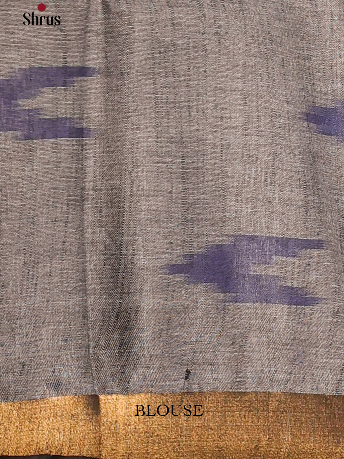 Blue & Grey - Semi Ikkat Saree - Shop on Shrus.com