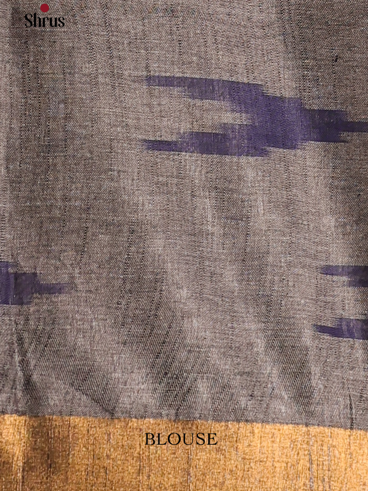 Blue & Grey - Semi Ikkat Saree - Shop on Shrus.com