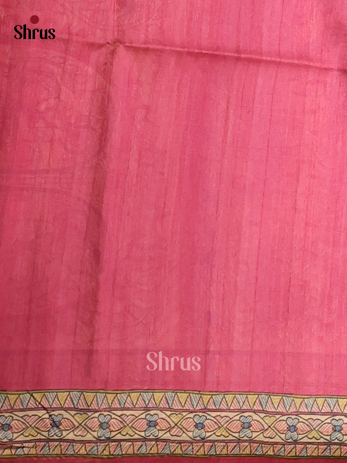 Magenta & Cream - Printed Madhubani saree - DCS21013 - Shop on Shrus.com