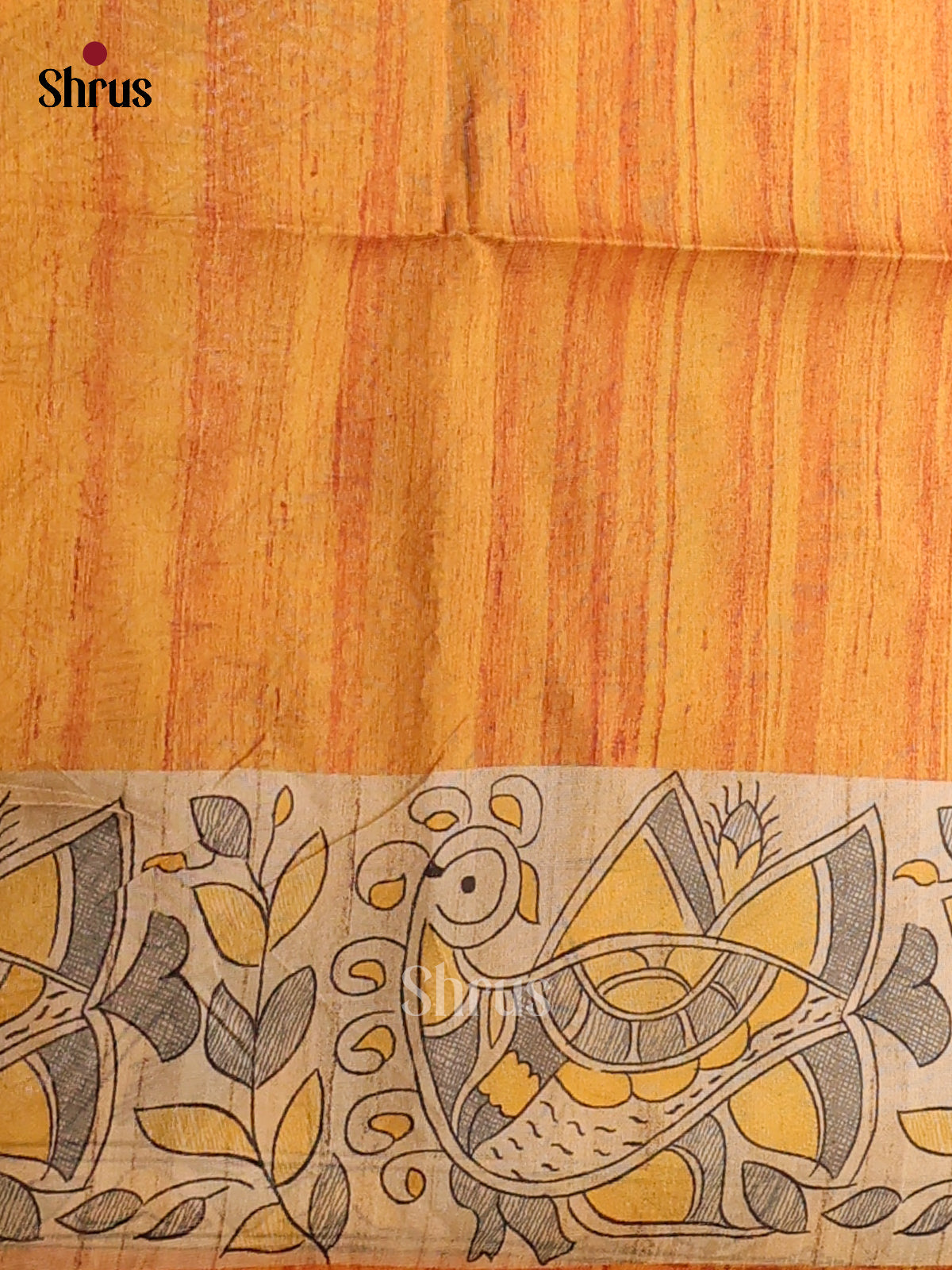 Mustard & Yellow - Printed Madhubani saree - DCS21020 - Shop on Shrus.com