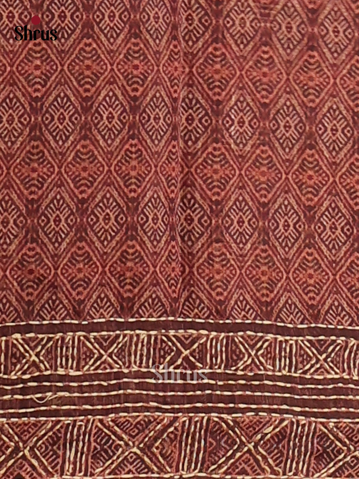 Coffee Brown - Semi kantha Saree - DCS25013 - Shop on Shrus.com
