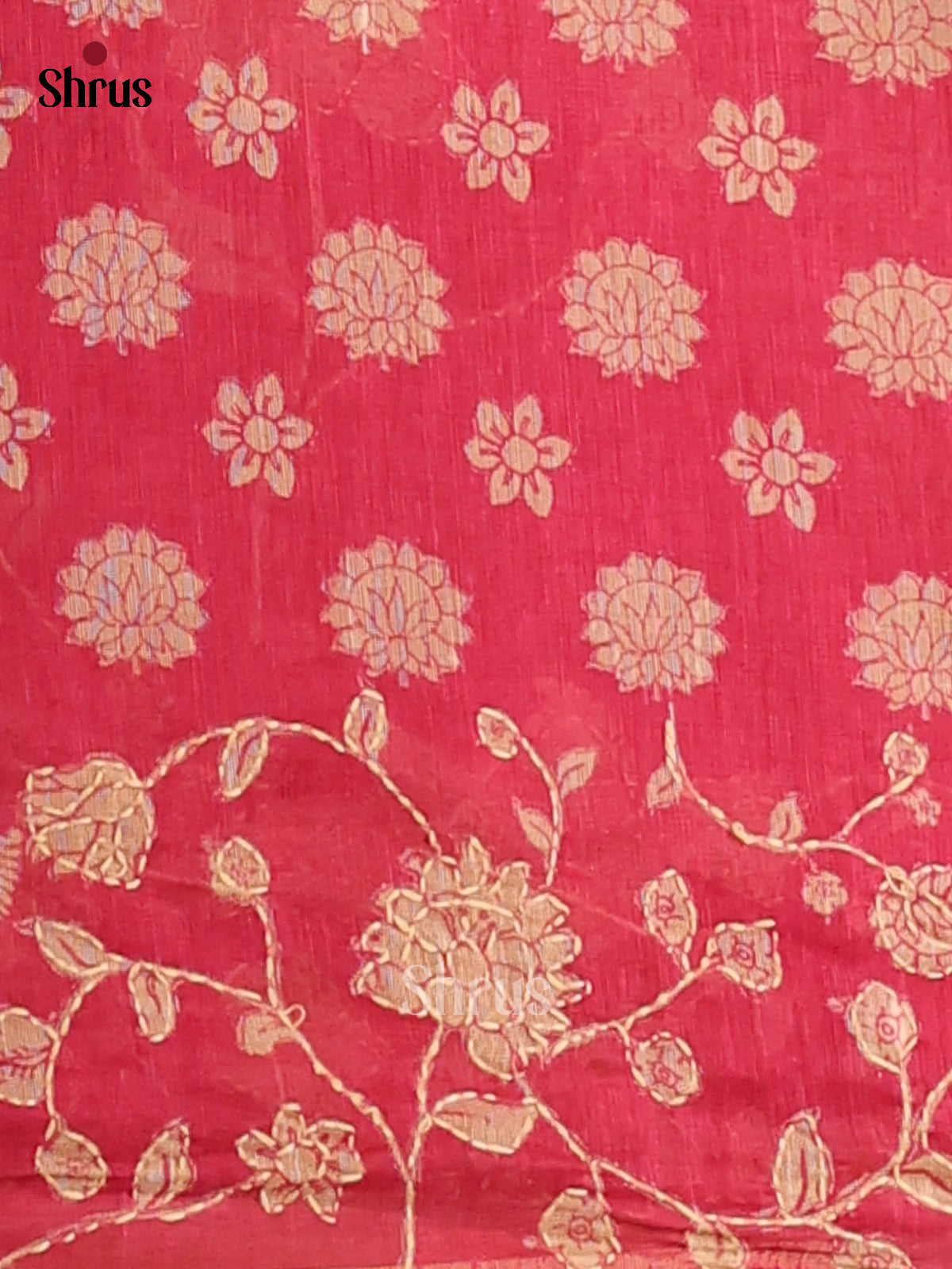Magenta - Semi kantha Saree - DCS25016 - Shop on Shrus.com