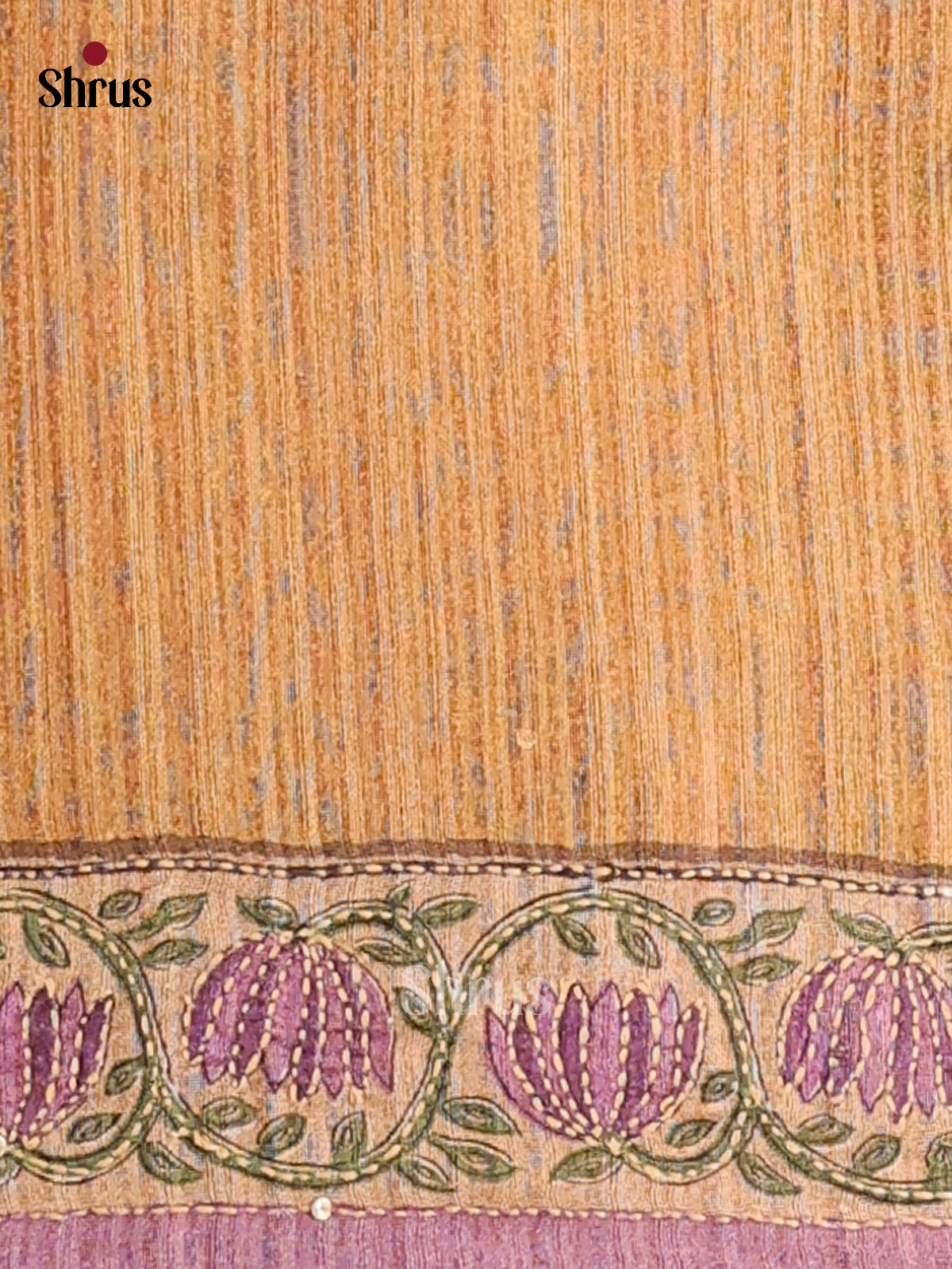 Mustard & lavender - Semi kantha Saree - DCS25019 - Shop on Shrus.com