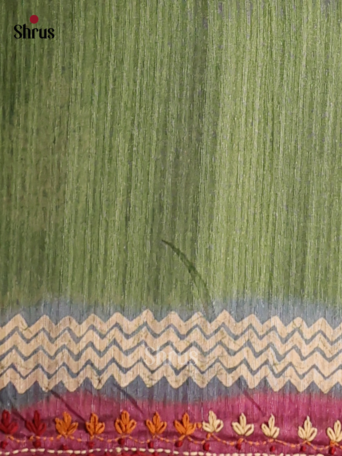 Green & purple - Semi kantha Saree - DCS25027 - Shop on Shrus.com