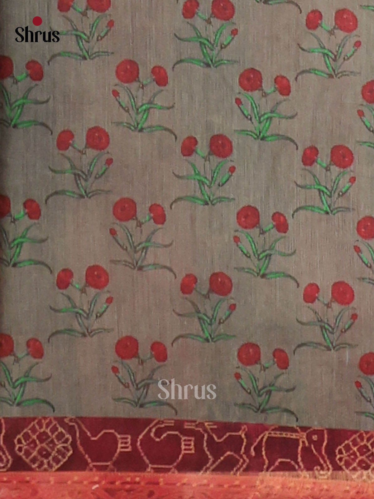 Light green & Dark purple - Semi kantha Saree - DCS25050 - Shop on Shrus.com