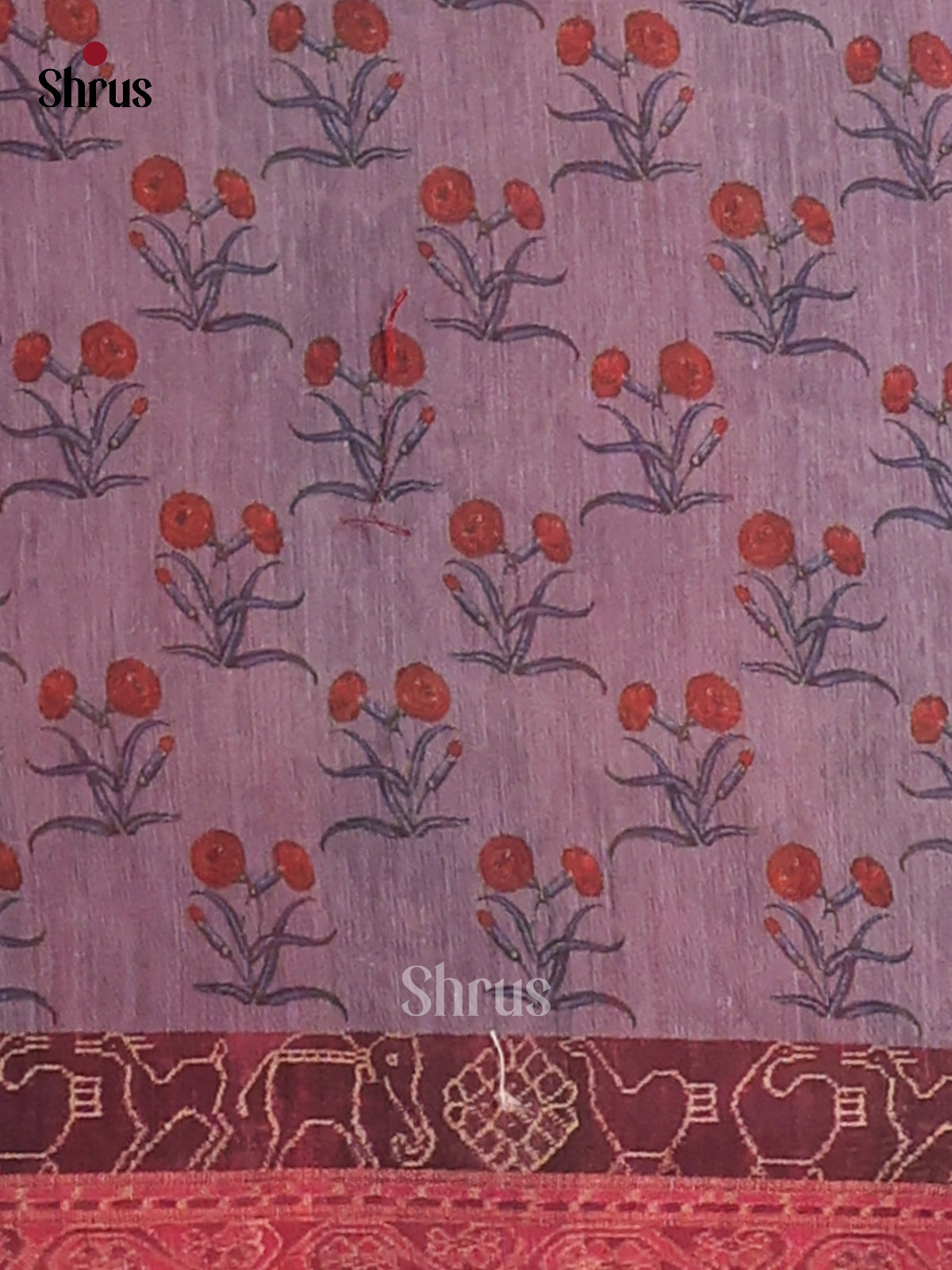 Blue - grey - Semi kantha Saree - DCS25053 - Shop on Shrus.com