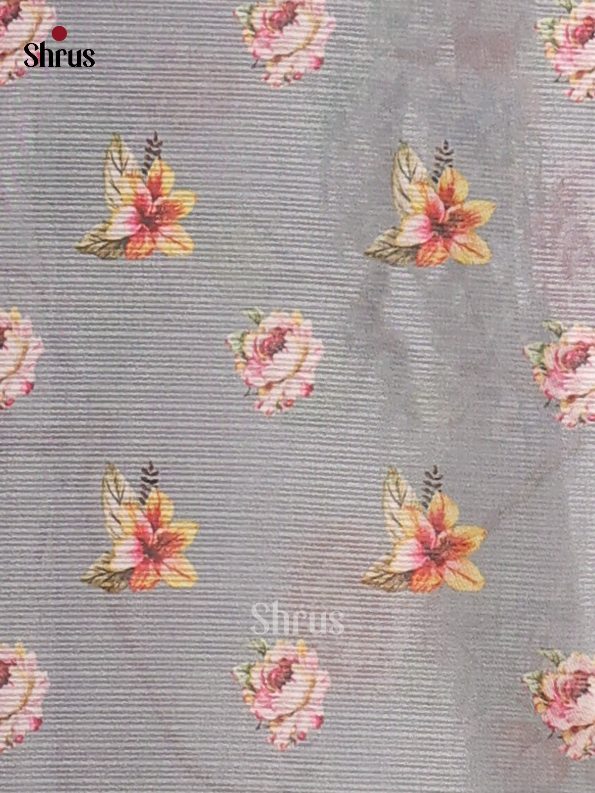 Grey - Semi kantha Saree - DCS25122 - Shop on Shrus.com