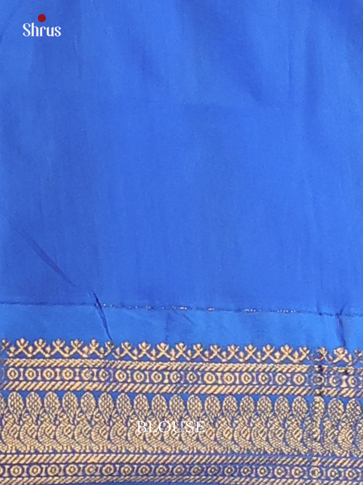 Radiant orange Kalyani Cotton Saree, paired with Blue Border and Pallu with Gold Zari. - Shop on Shrus.com