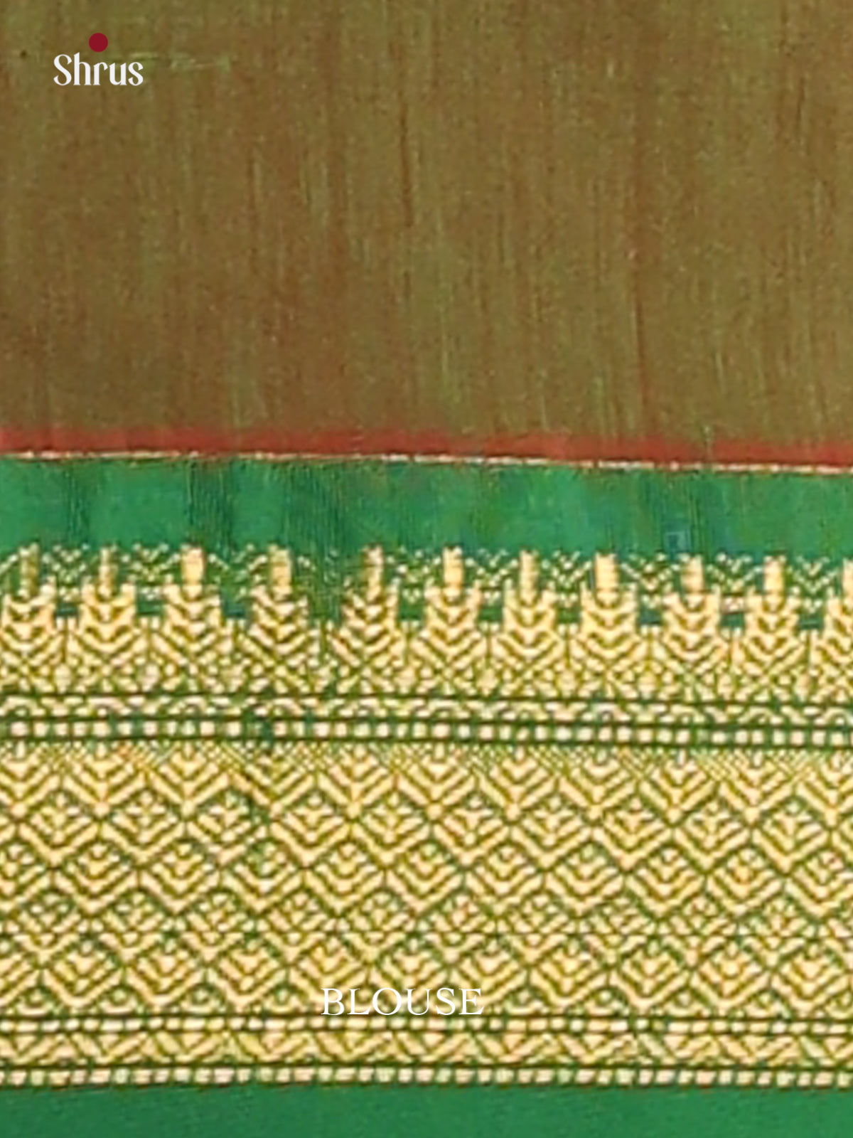 Vibrant Reddish Orange Kalyani Cotton Saree, paired with Green Border & Pallu - Shop on Shrus.com