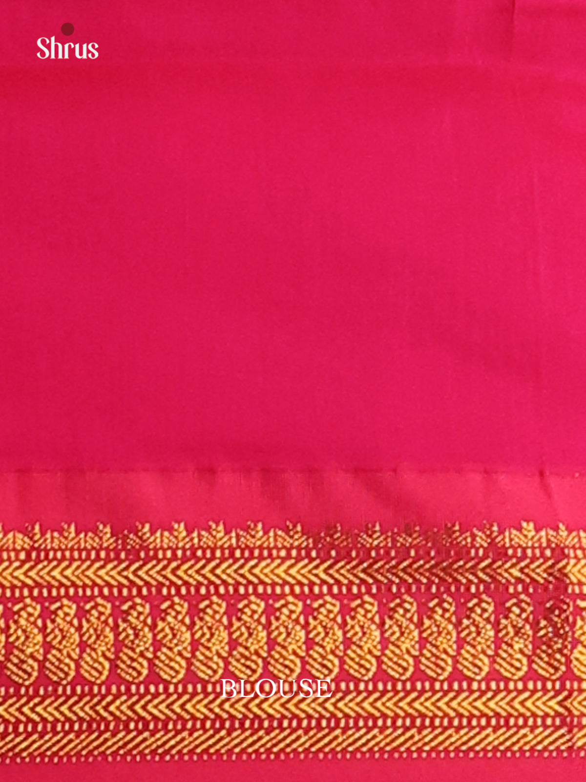 Lite Orange Kalyani Cotton Saree With Buttas, accented by a Bold Dark Pink Border & Pallu - Shop on Shrus.com