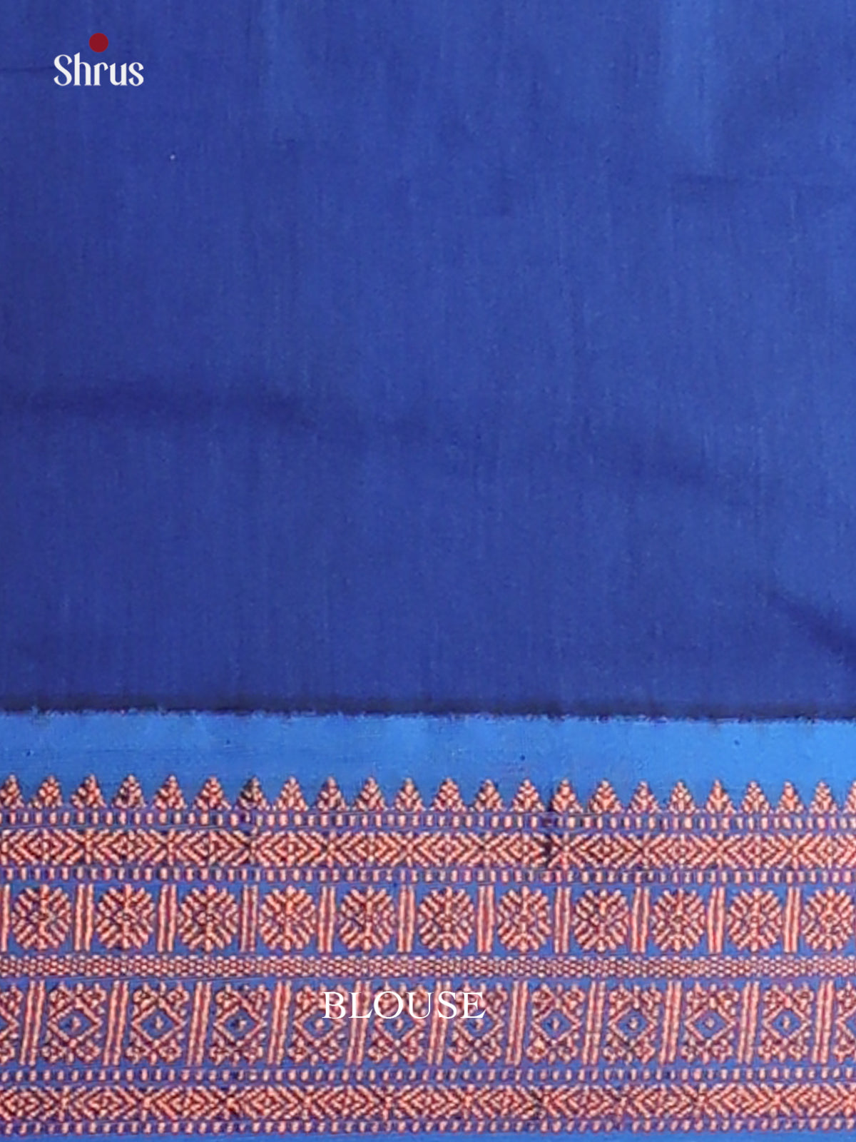 Rich Brown Kalyani Cotton Saree with Buttas & a Striking Contrast Blue Border and Pallu - Shop on Shrus.com