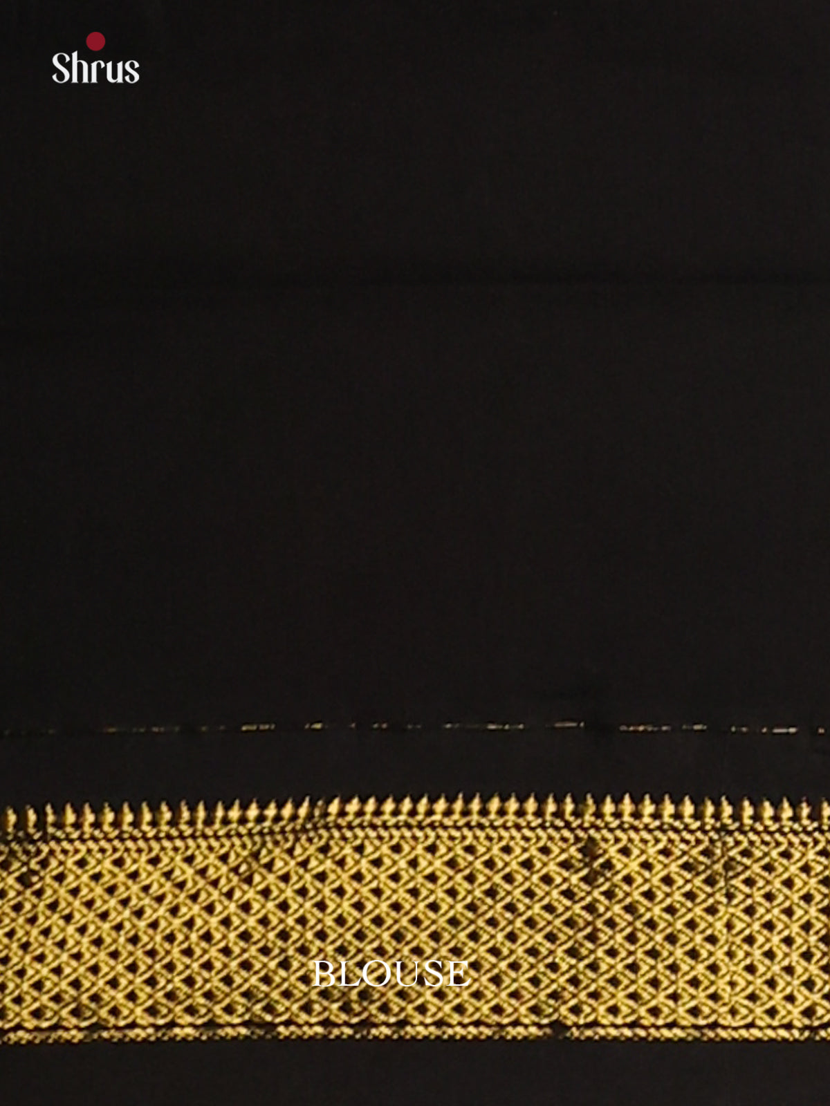 Dark green Kalyani Cotton Saree With Floral Buttas & Contrast Black Border With Golden Zari - Shop on Shrus.com