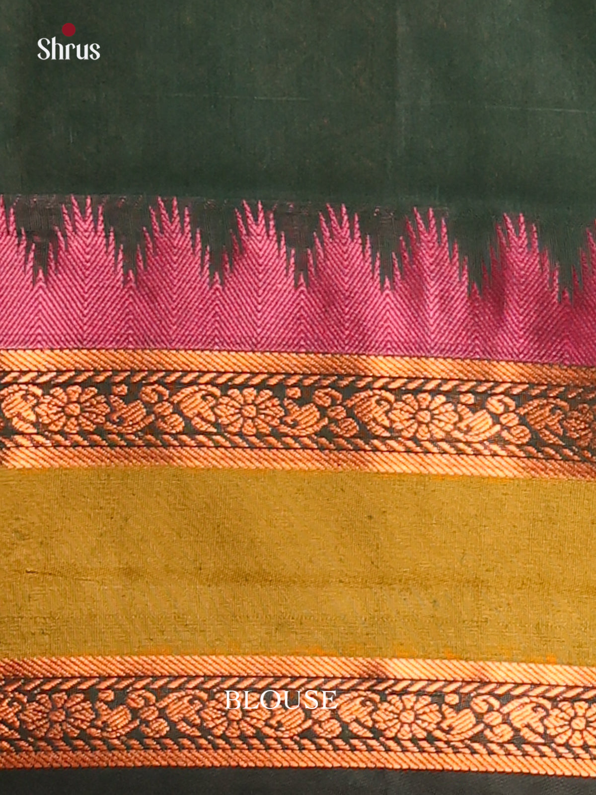 Exquisite Onion Pink Kalyani Cotton Saree With Plain Body & Green Rettapet Border - Shop on Shrus.com