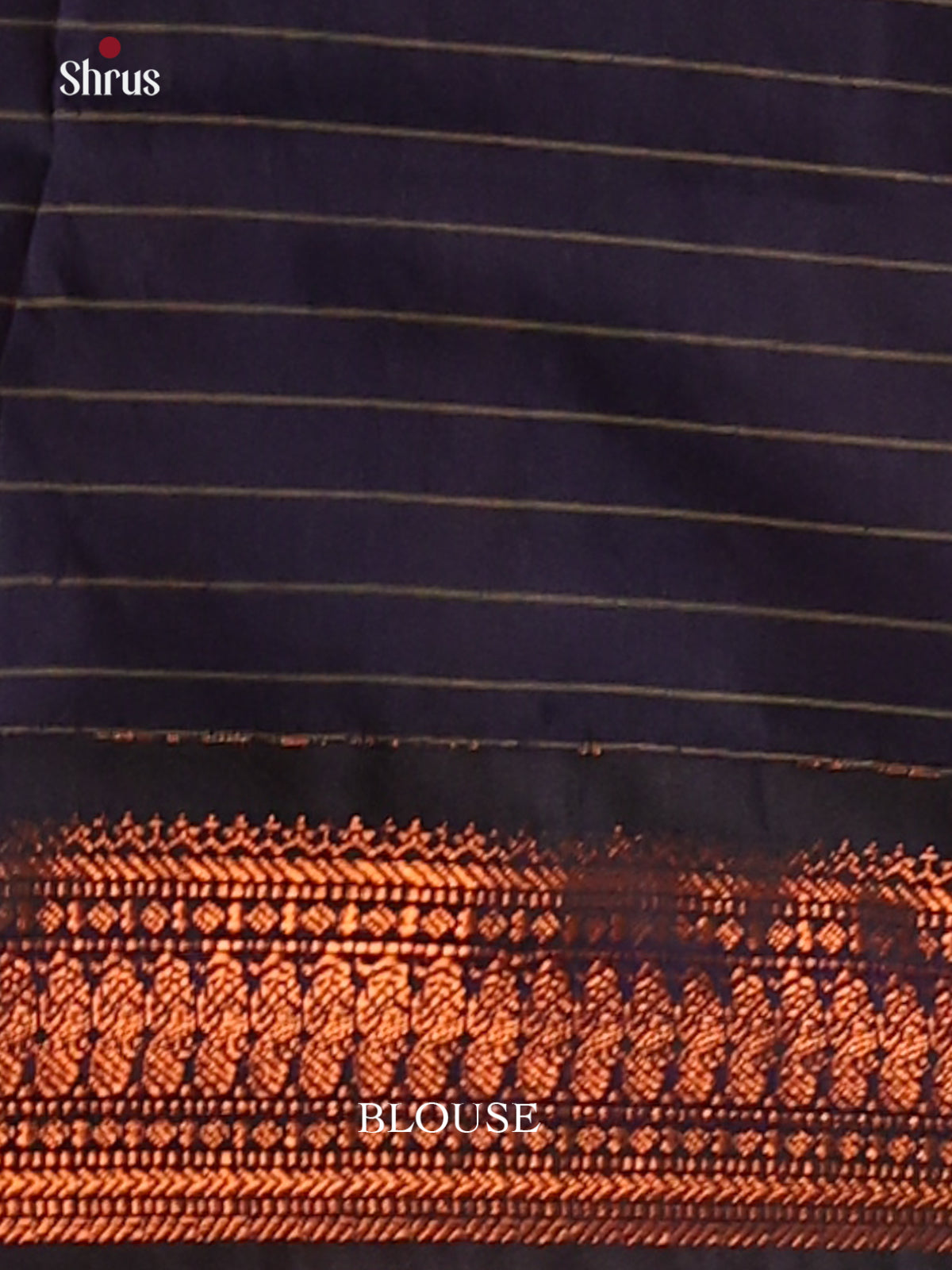 Rust Orange & Navy Blue Kalyani Cotton Saree - DCS27094 - Shop on Shrus.com