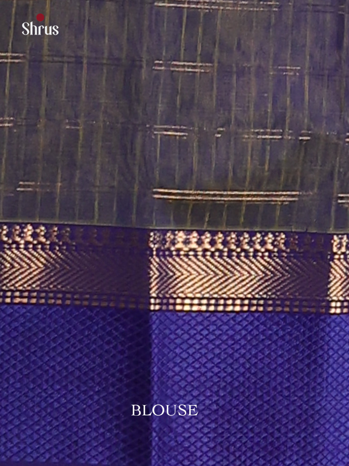 Parrot Green & Blue - Maheswari silk cotton Saree - DCS27260 - Shop on Shrus.com