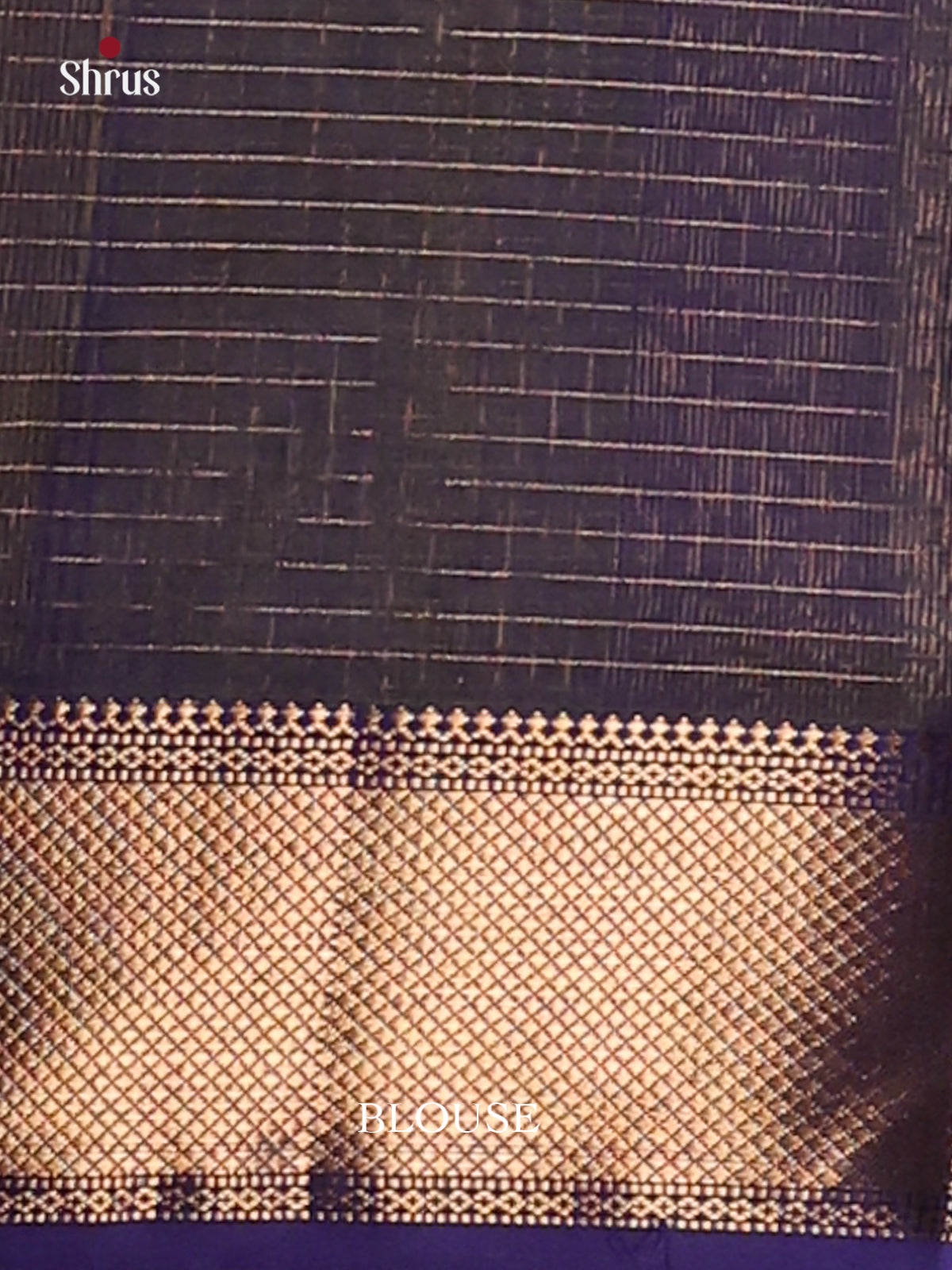Mehandi Green & Navy blue - Maheswari silk cotton Saree - DCS27269 - Shop on Shrus.com