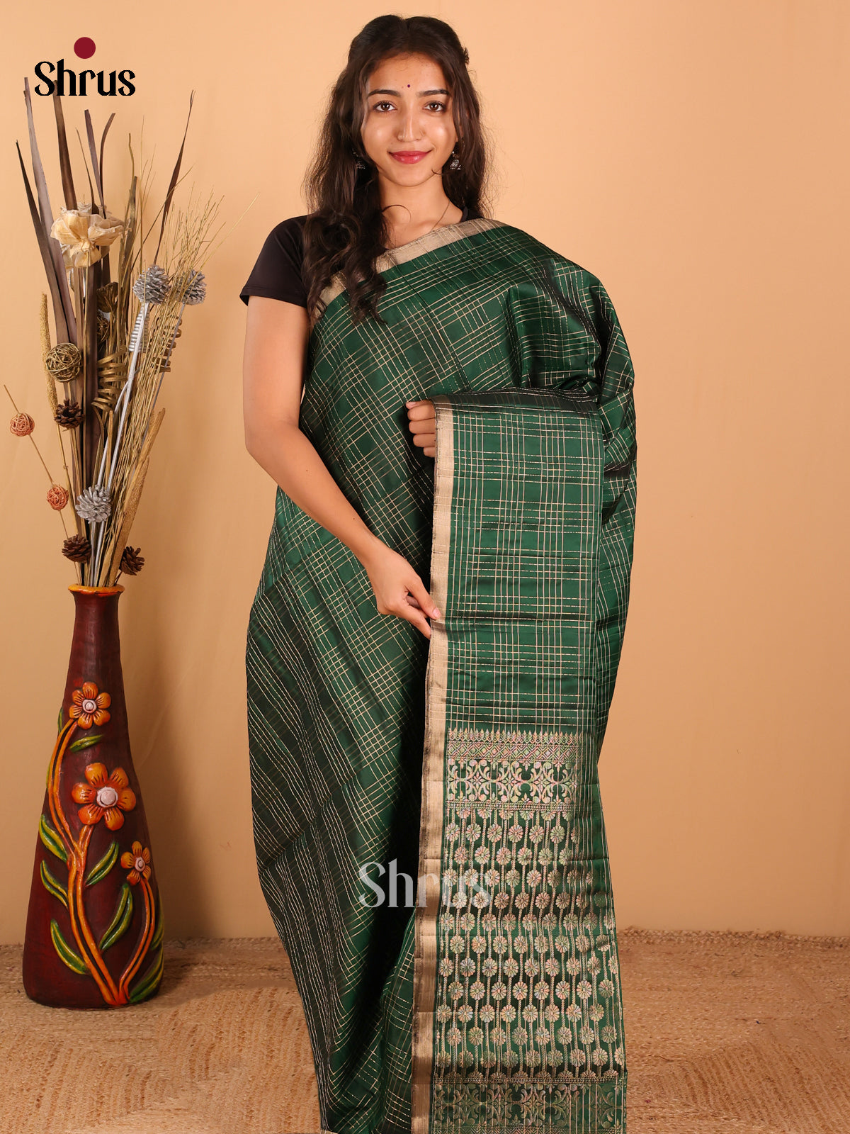 Green-Soft Silk Saree - DCS28001-1