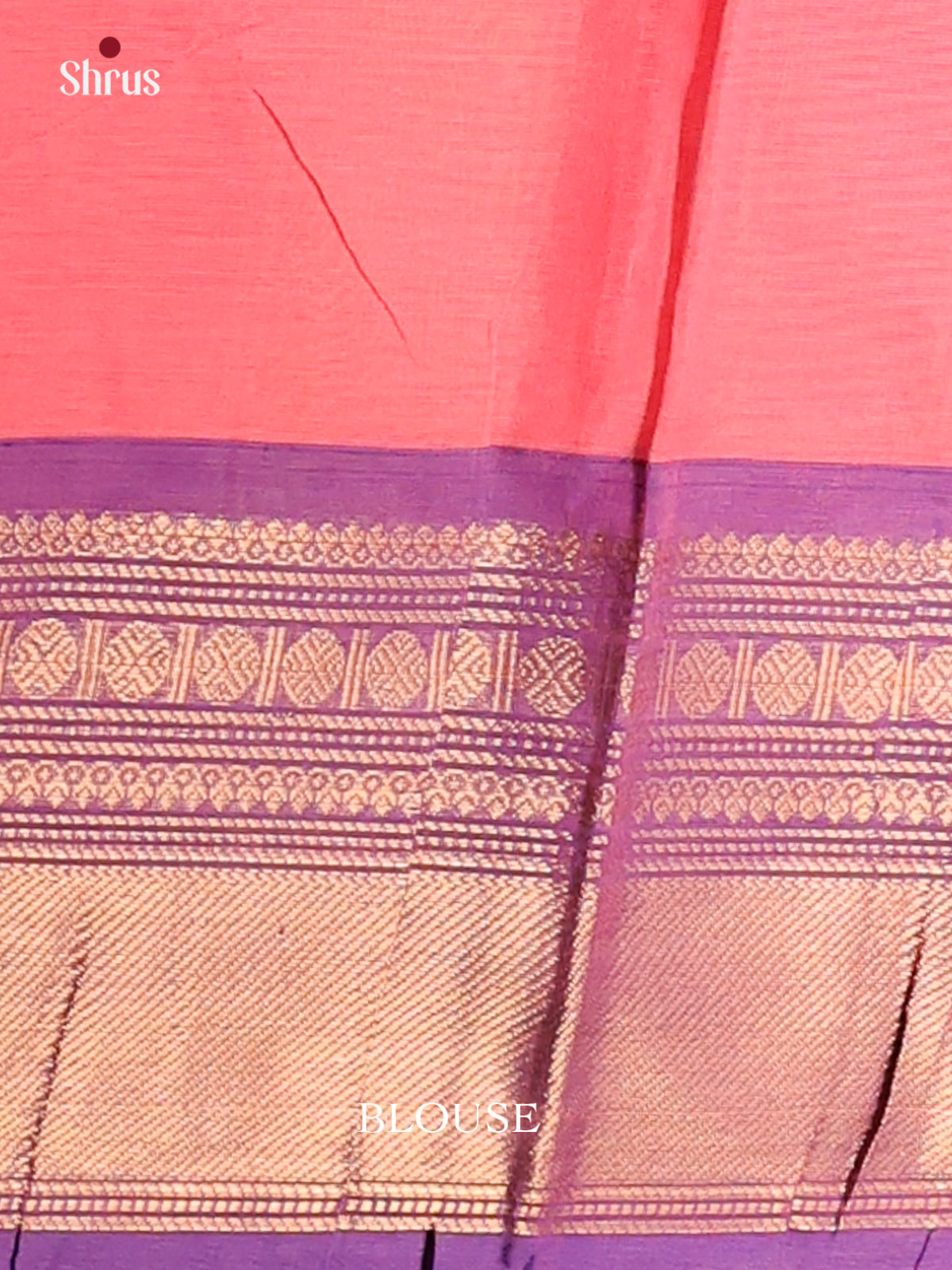 Peach pink with Violet - Chettinad saree -DDS02068 - Shop on Shrus.com