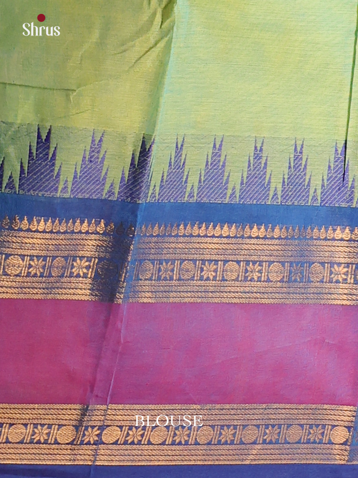 Parrot green with Royal Blue - Chettinad saree -DDS02149 - Shop on Shrus.com