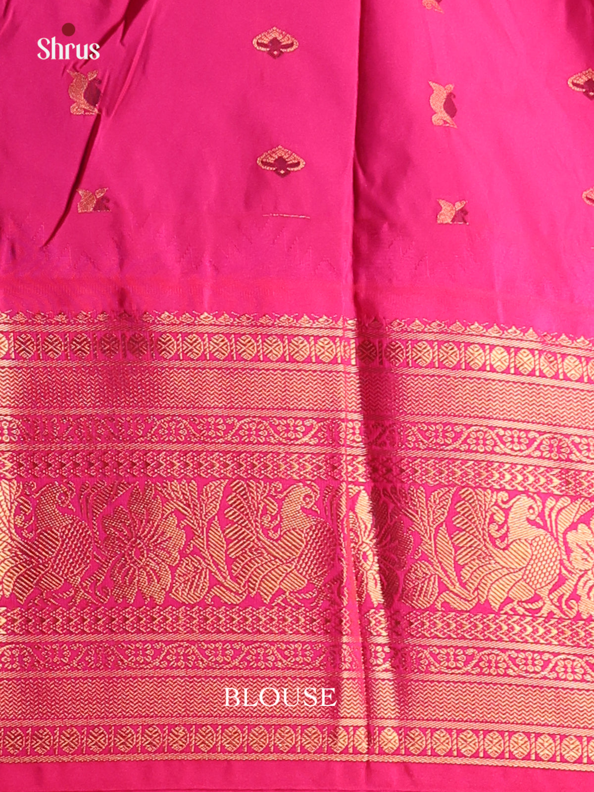 Violet with Pink-Gadwal Half pure Saree - DDS04083 - Shop on Shrus.com