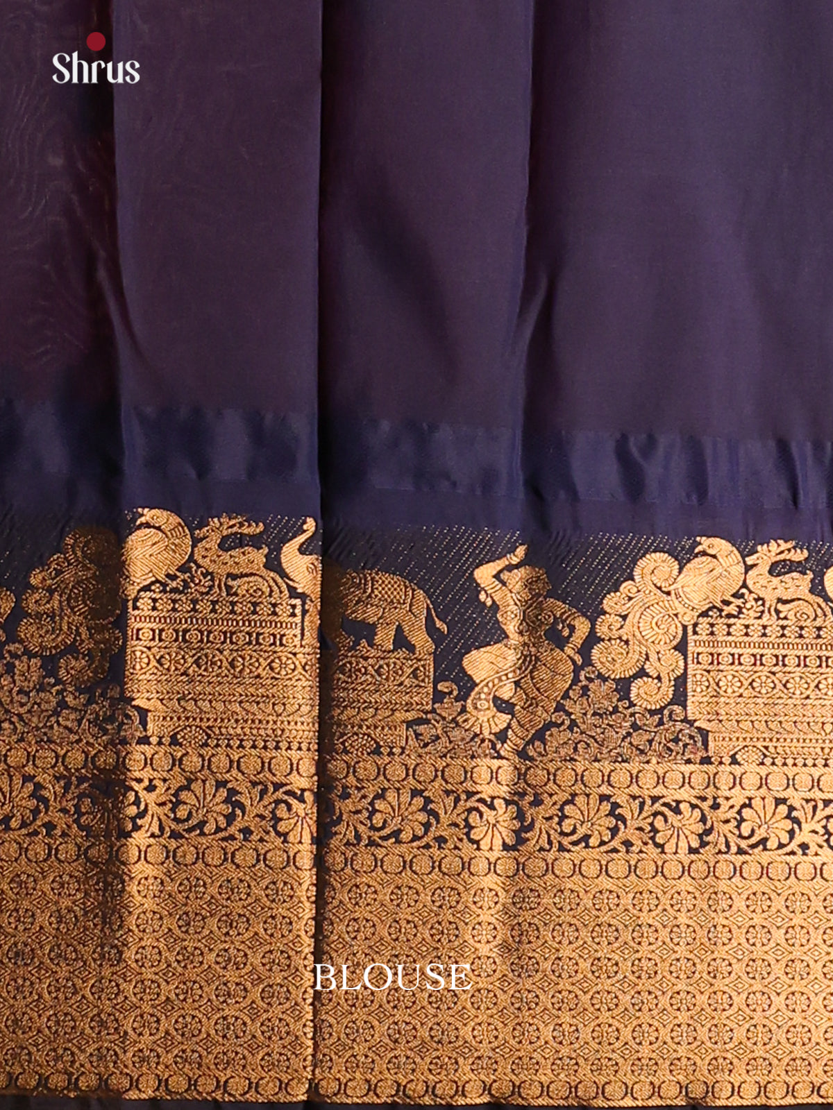 Pink with Navy Blue-Gadwal Half pure Saree 1