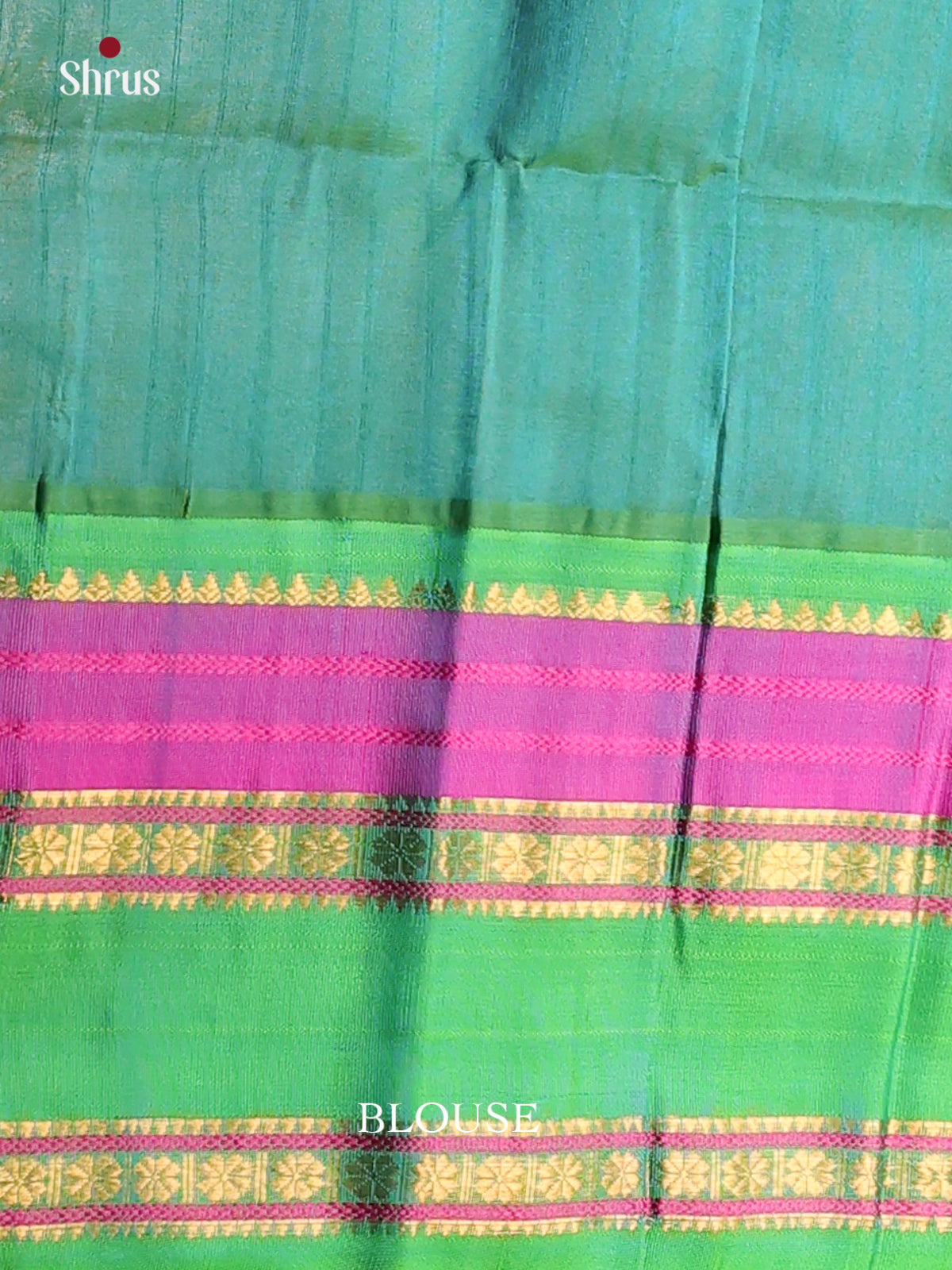 Serene Peach And Teal Green Silk Cotton Saree With Beautifully Woven Checks and Buttas Across The Body And Rettaipet Border - Shop on Shrus.com