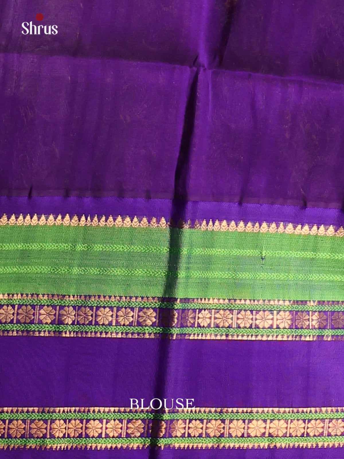 Dual Tone Green And Violet Silk Cotton Saree With Beautifully Woven Checks and Buttas Across The Body And Rettaipet Border - Shop on Shrus.com