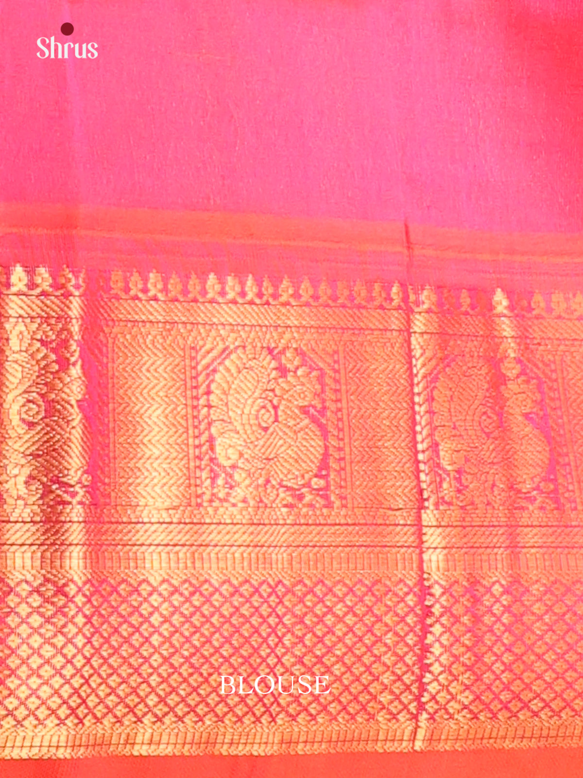 Serene Dark Green And Orangish pink Silk Cotton Saree With Zari Woven Peacock Buttas - Shop on Shrus.com