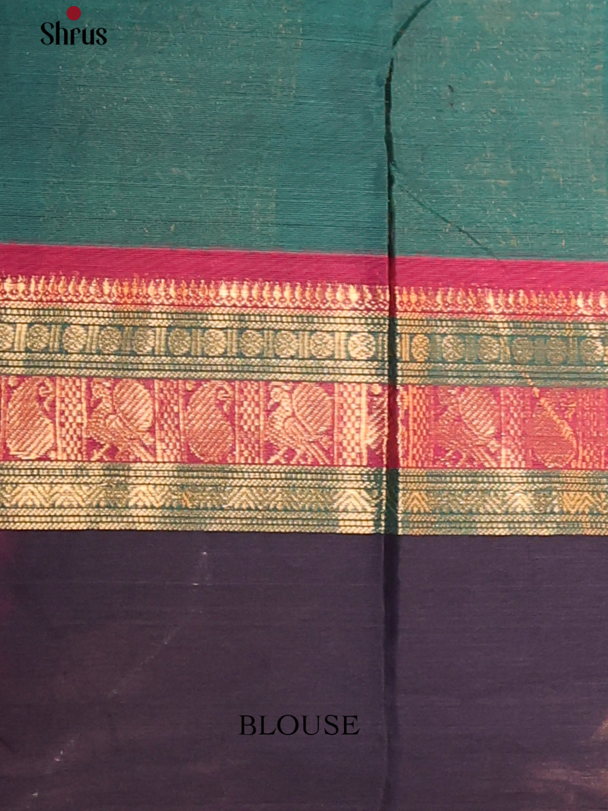 Peacock Green with Navy Blue - Chettinad Cotton Saree - DDS09318 - Shop on Shrus.com