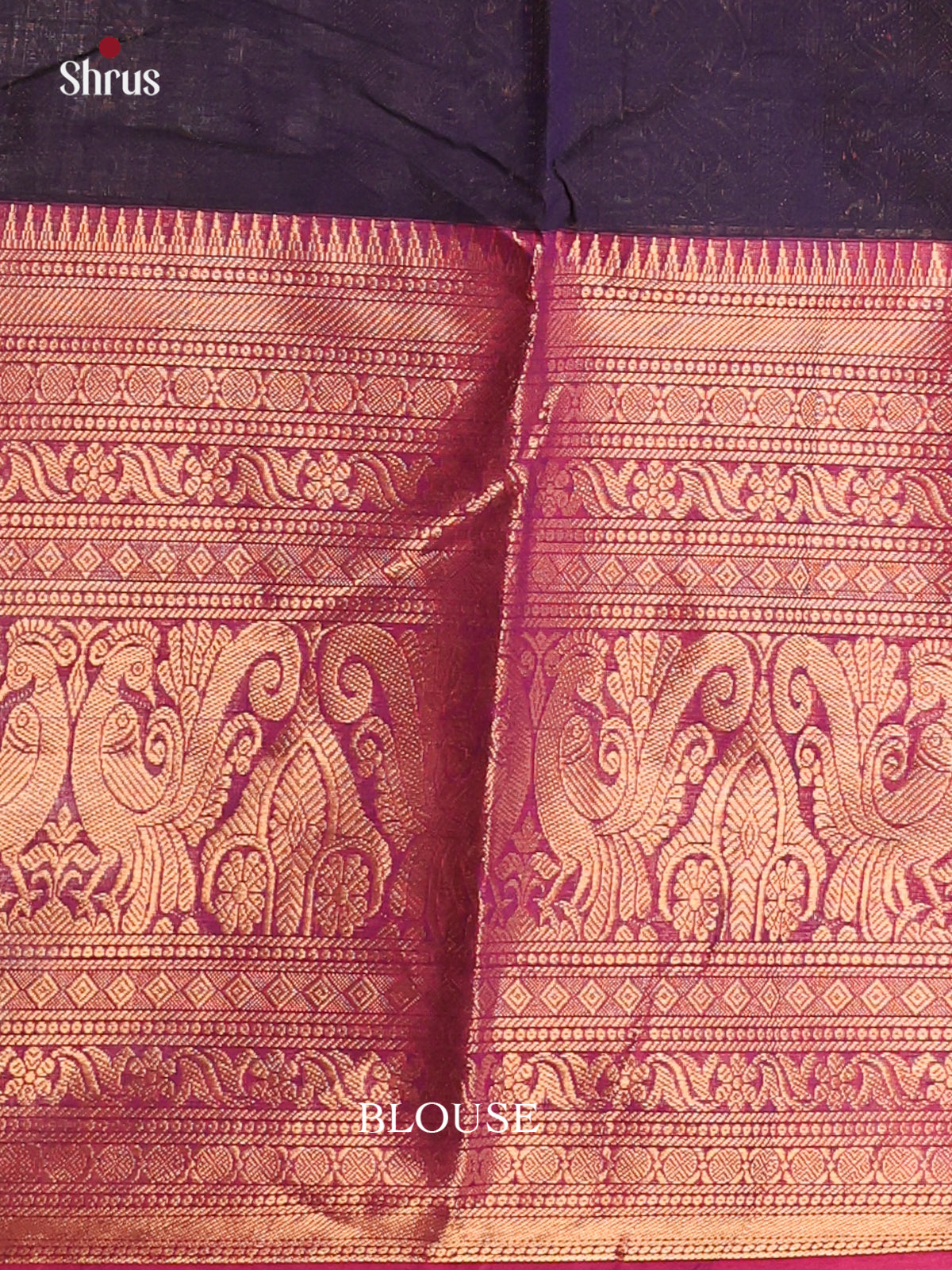 Navy blue with pink - Chettinad Cotton Saree - DDS09349 - Shop on Shrus.com