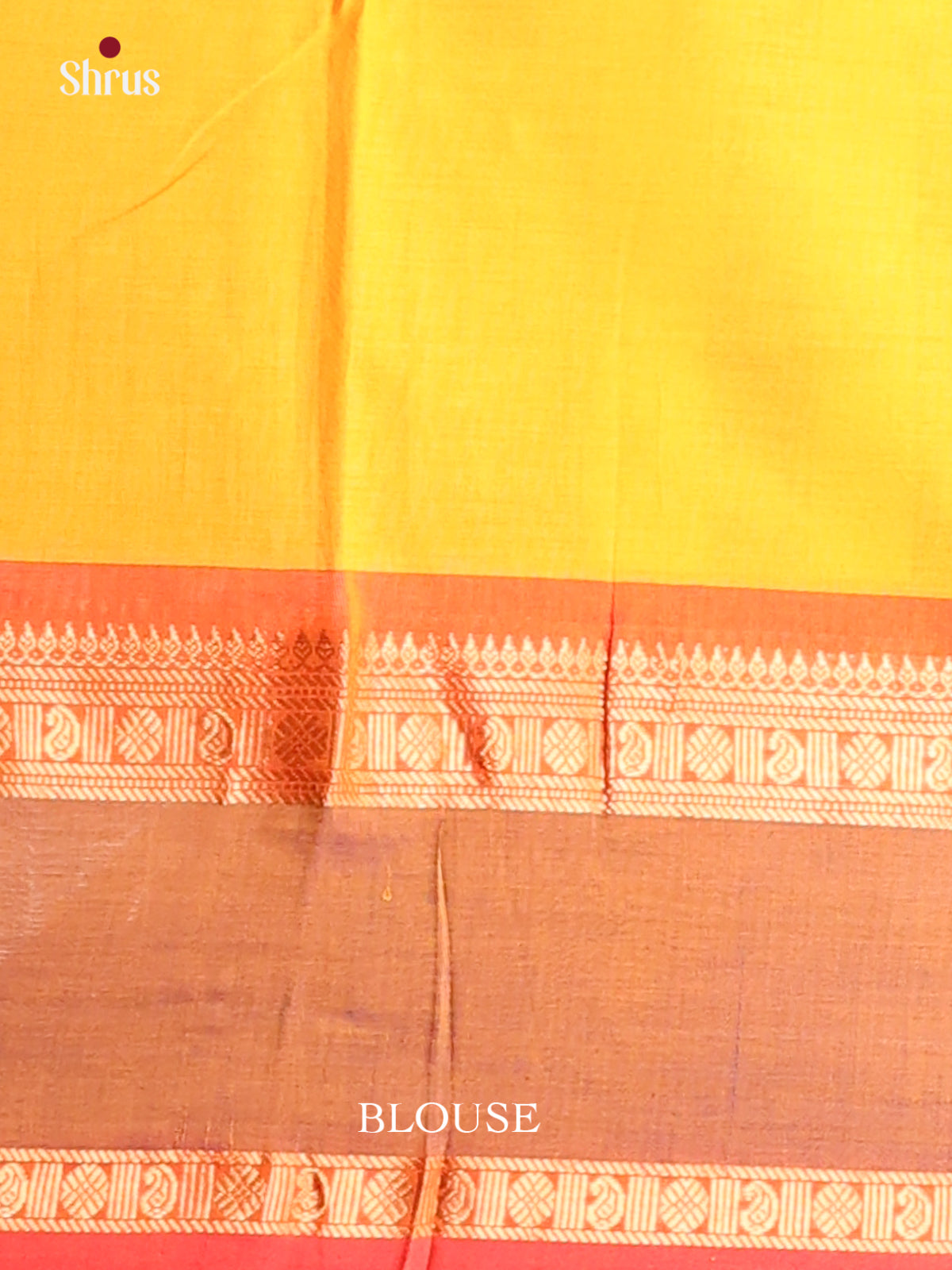 Yellow with Orange - Chettinad Cotton Saree - Shop on Shrus.com
