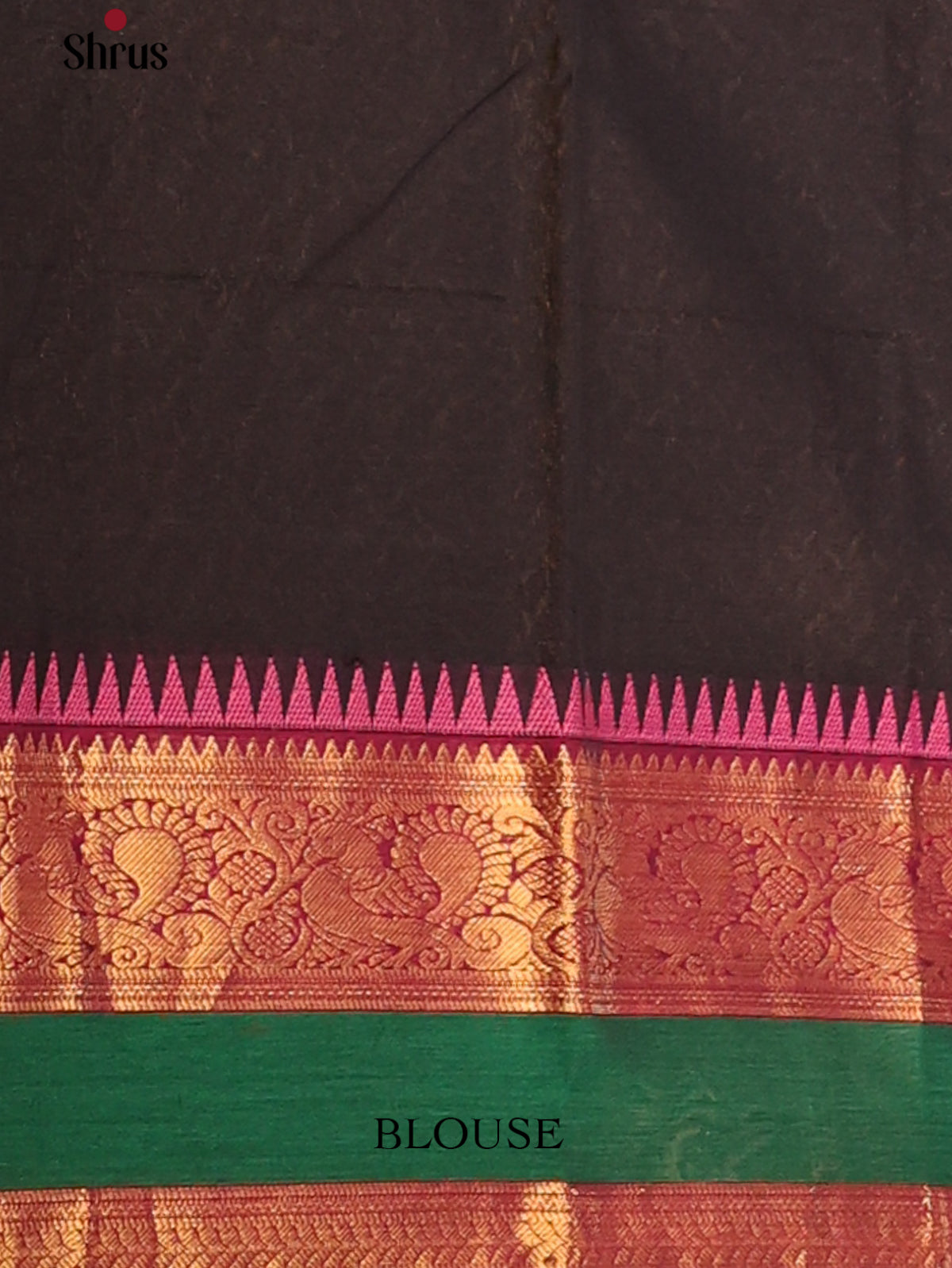 Black with Pink - Chettinad Cotton Saree - DDS09376 - Shop on Shrus.com
