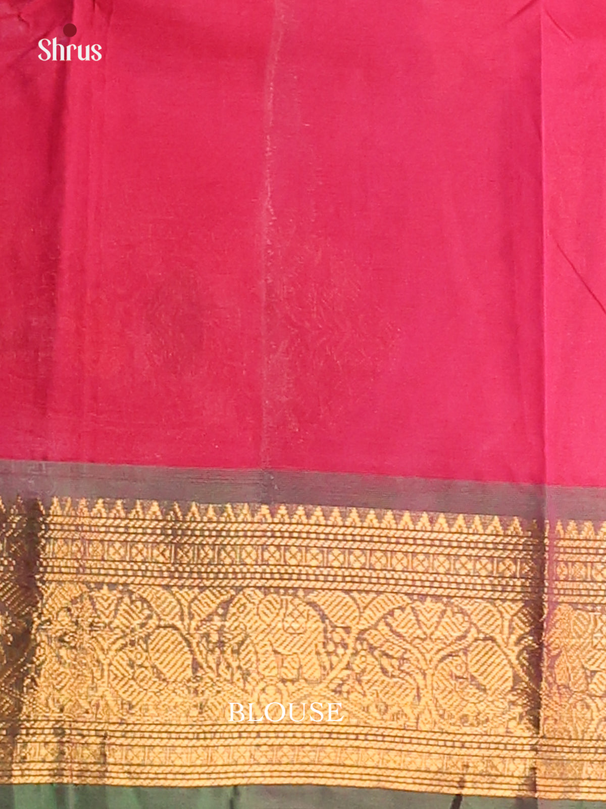 Red Chettinad Cotton Saree with Zari Buttas & Green Kanchi Zari Border - Shop on Shrus.com