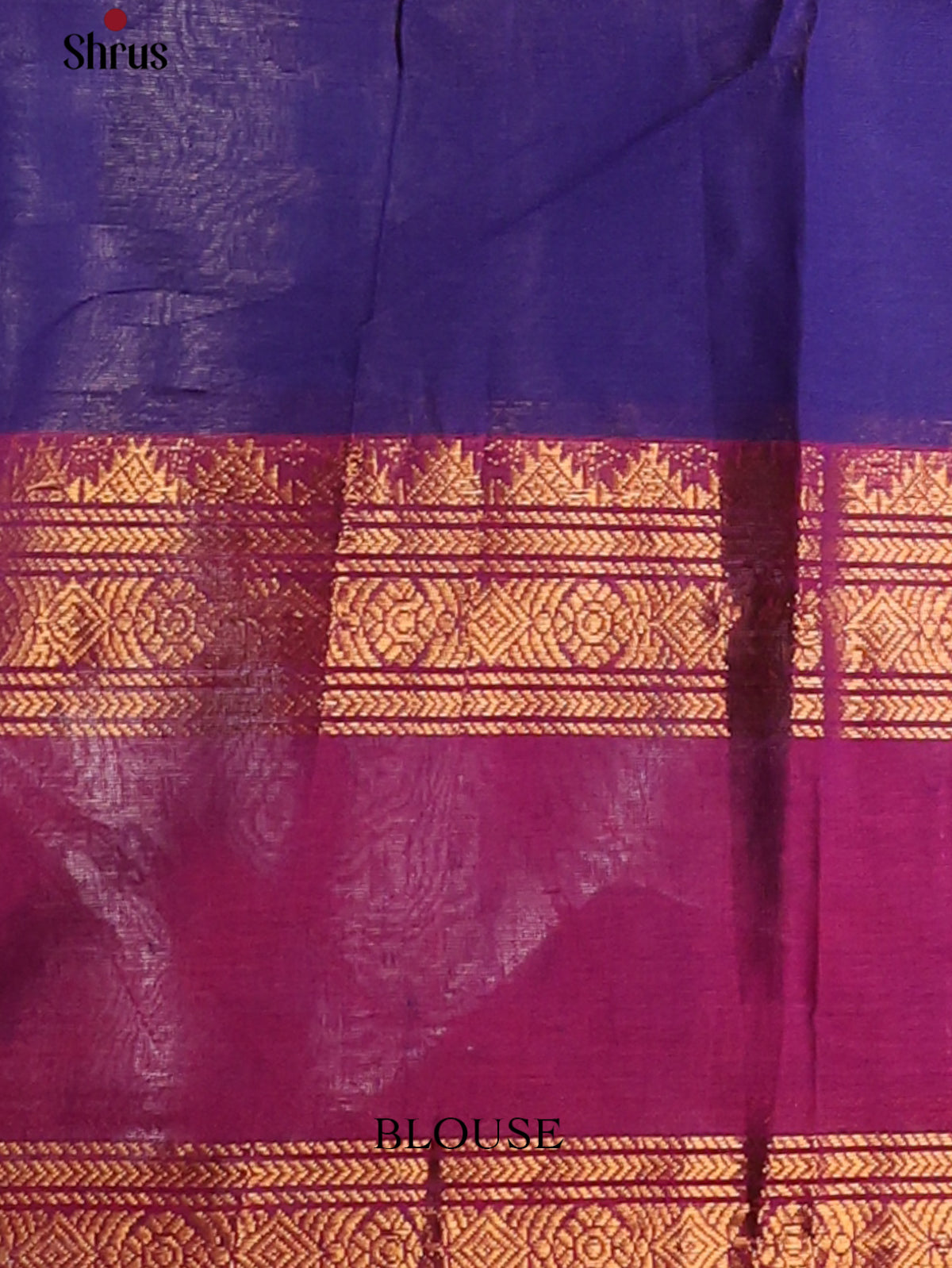 Royal Blue with Dark Magenta - Chettinad Cotton Saree - DDS09389 - Shop on Shrus.com