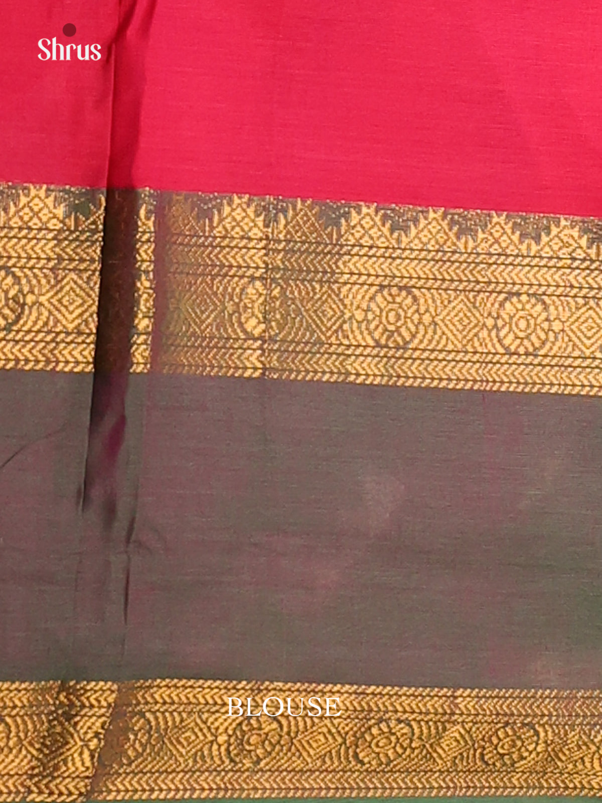 Ruby pink with Green - Chettinad Cotton Saree - DDS09391 - Shop on Shrus.com