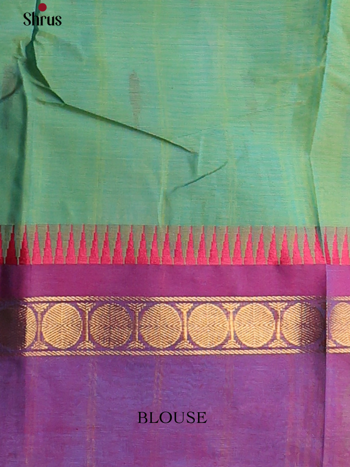 Dual Tone Green with Royal Blue & purple - Chettinad Cotton Saree - DDS10003 - Shop on Shrus.com