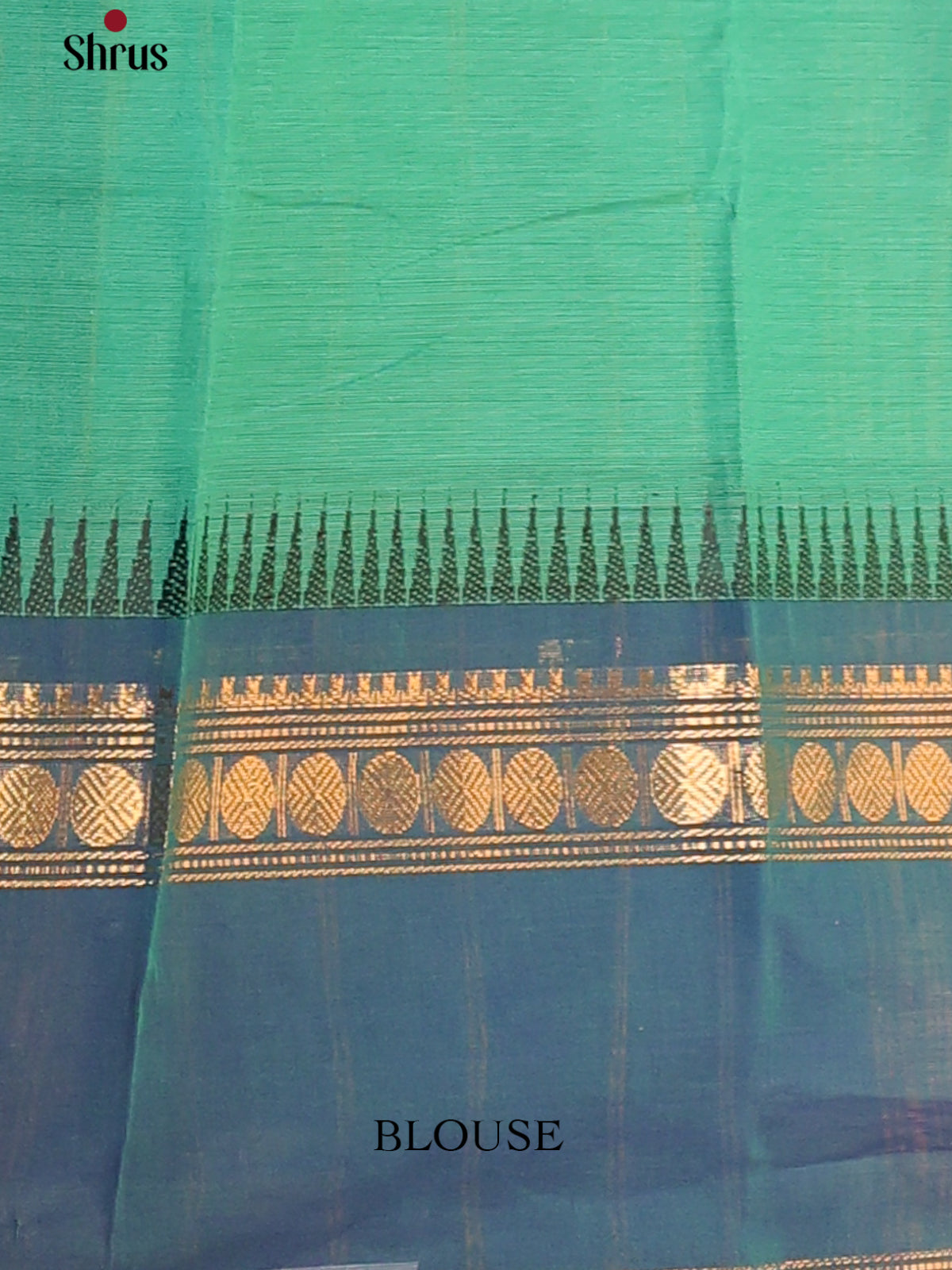 Green with Royal Blue - Chettinad Cotton Saree - DDS10012 - Shop on Shrus.com