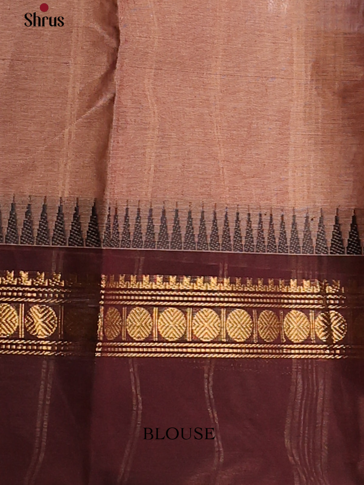 Light Brown with Brown & Pink Border - Chettinad Cotton Saree - DDS10013 - Shop on Shrus.com