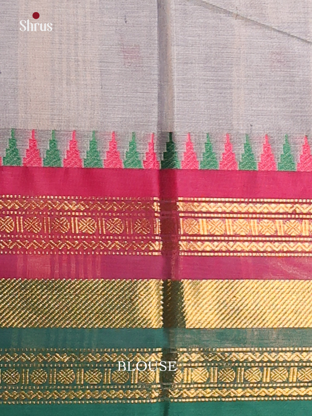 Grey with green - Chettinad Cotton Saree - DDS10018 - Shop on Shrus.com