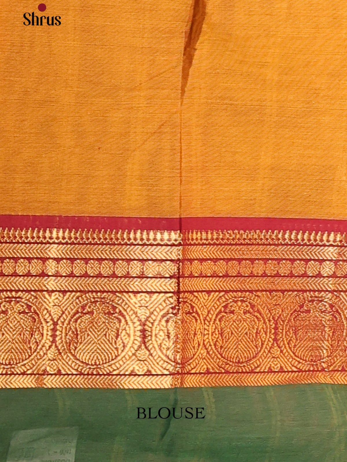Mustard with maroon - Chettinad Cotton Saree - DDS10056 - Shop on Shrus.com