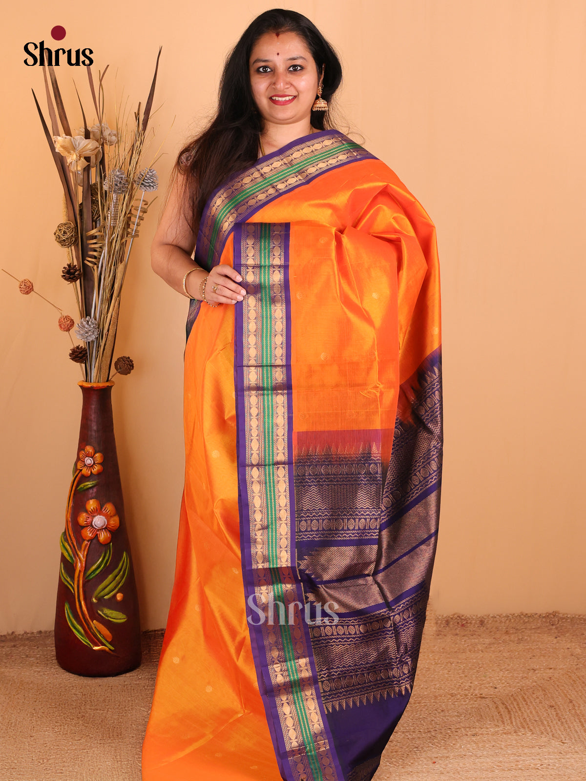 DDS12032 - Silk Cotton Saree - Shop on Shrus.com